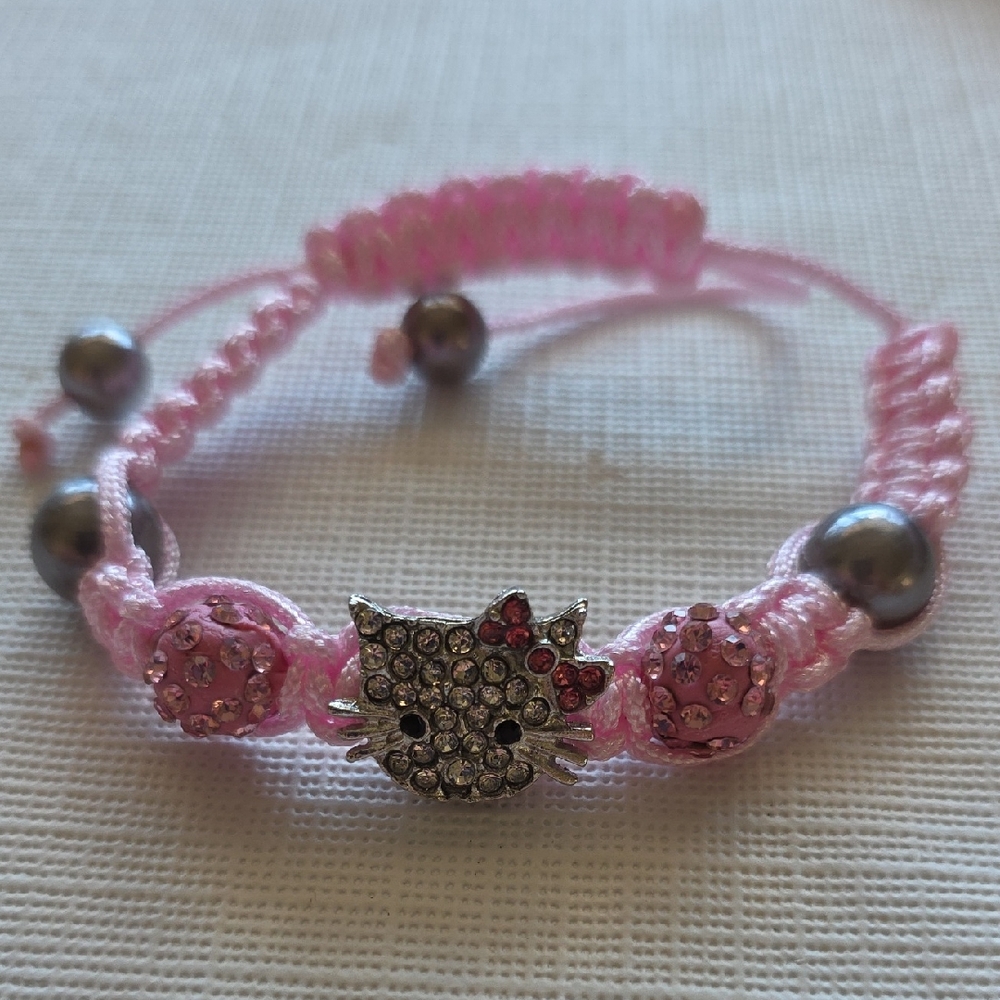 Hello Kitty Pink and Silver Charm Bracelet